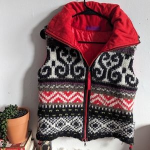 Marc Cain 100% Wool Fair Isle Knit Vest